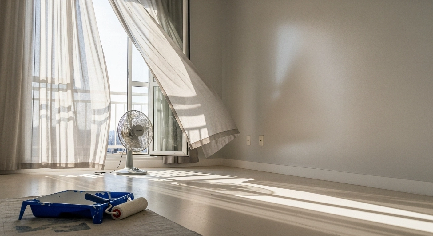 Cheiro de tinta em ambientes fechados: ventilação e cuidados práticos