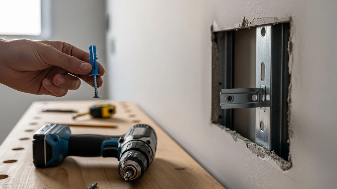 Fixação em drywall: como escolher a bucha certa para cada peso